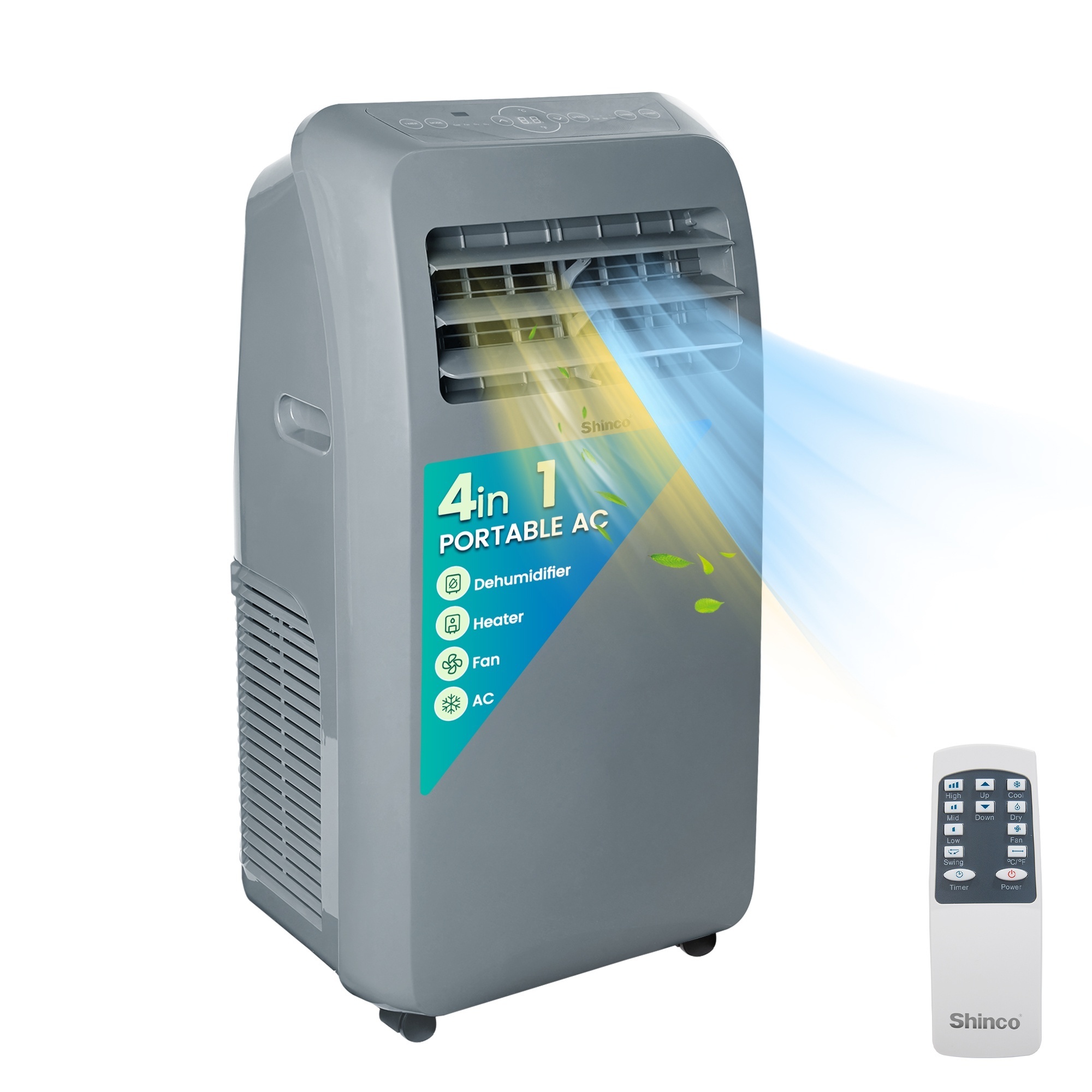 EdenDirect 10,000 BTU Portable Air Conditioner Cools 400 sq. ft. with Heater, Dehum & Remote, 3-Speed Fan